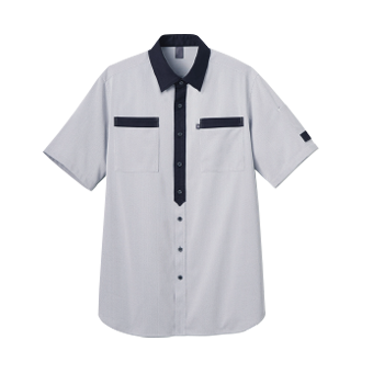 COL.2：ネイビー 半袖ニットシャツ CSY170