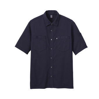 COL.2：ネイビー 半袖ニットシャツ CSY174